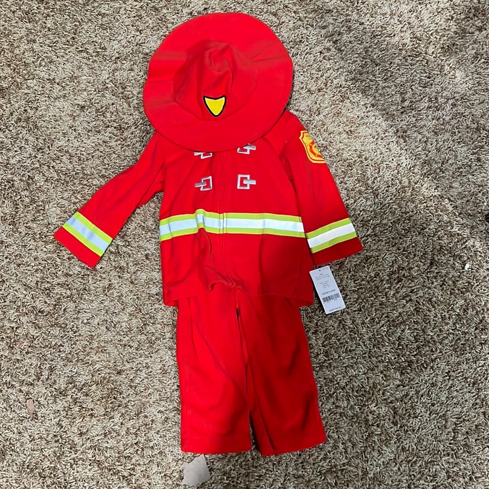 Carters 12 Month Fireman costume 2 piece fleece suit BNwT